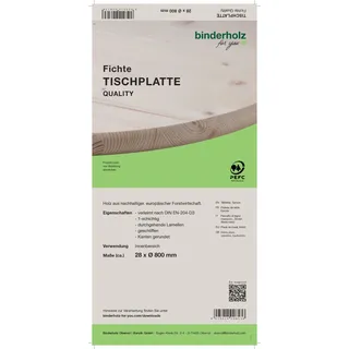 binderholz Tischplatte Fichte/Tanne rund Ø 80 cm