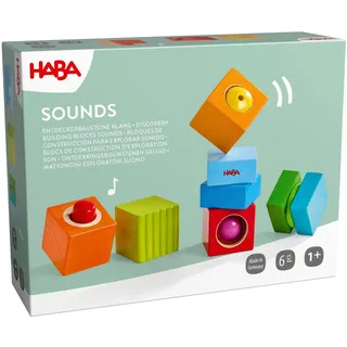 HABA Entdeckerbausteine Klangspaß – 6 Klangbausteine aus Holz für Baby & Kleinkind ab 1 Jahr, Musikspielzeug & Montessori Spielzeug zur Wahrnehmung ab 12M – 2014451001, Edition 2026