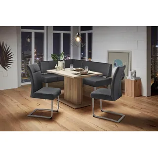 OTTO home Eckbank OTTO HOME "Rab", schwarz (schwarz (ascona 1000), silberfarben), B:180cm H:88cm T:140cm, Polyester, Sitzbänke, Eckbank, in 2 Breiten (180 oder 200 cm), Bezug in verschiedenen Qualitäten