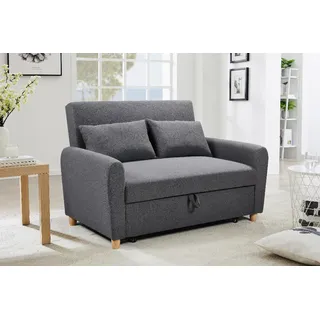 2-Sitzer Sofabett inkl. Kissen, ca. 139 x 96 x 88 cm - Dunkelgrau