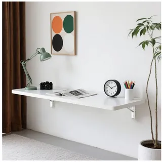 BlingBin Klapptisch Wandklapptisch 80x40cm klappbarer Esstisch, Schreibtisch Make-Up-Tisch (1er Set, 1-St., 80 x 40cm), Platzsparend Wandklapptisch für die Wand im Büro, Küche, Esszimmer weiß