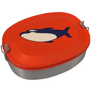 lumbo THE ZOO Brotdose Edelstahl Ocean mit Wal Motiv in Orange