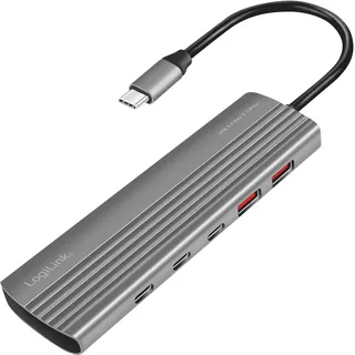Logilink UA0415 10 Port USB-A, USB-C® PD 100 W, Space Grau