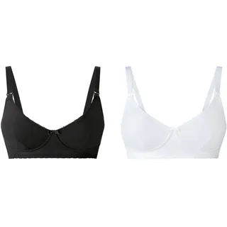 esmara® 2 Damen Still-BHs (schwarz/weiß, 85E)