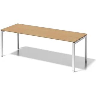 BISLEY Schreibtisch Cito BxTxH 220x80x65-85cm buche Gestell verkehrsweiß