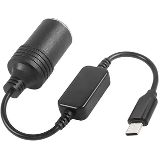 Leloco USB C 5V Stecker auf 12 V Auto Zigarettenanzünder Buchse Konverter 60 cm,USB C Zigarettenanzünder Adapter Für Auto Zigarettenanzünder Fahren Recorder DVR Dash Kamera GPS