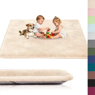 Voxirum Krabbelmatte Baby, 2 cm Dicke Baby Spielmatte, kuschelig weich, schützt vor Stößen, Teppich Kinderzimmer mit hochwertigem Memory-Schaum, Krabbeldecke warm, 60 x 120 cm