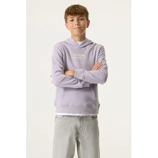 GARCIA Hoodie GARCIA, Jungen, Gr. 164/170, misty lila, Sweatware, Obermaterial: 80% Baumwolle, 20% Polyester, regular fit taillenbedeckt, Rippbündchen, Sweatshirts Hoodie, mit Print