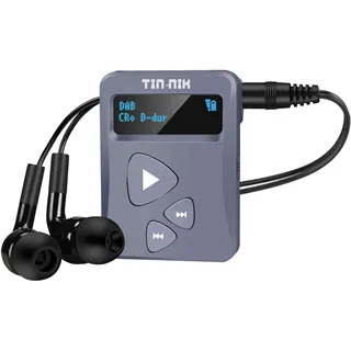 Tin-Nik DAB-398WS-DB Tragbares DAB/DAB+/FM-Radio, Digitales RDS-FM-Mini-Taschenradio mit wiederaufladbarem Akku, Ohrhörer, Auswahl an Groß und Klein