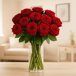 10 großblütige, langstielige rote Rosen - Premiumrosen mit XXL Rosenkopf # Rosen aus Holland