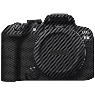 JERXTTON Premium Kamera Premium Aufkleber Schutzfolie Anti-Scratch Skin für Canon EOS R10 (Carbonfaser-Schwarz)