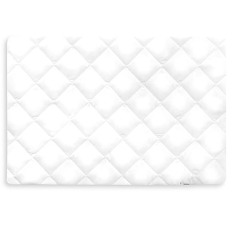 hauck Bed Me 80x50 cm Spannbettuch für Babyreisebett, Beistellbett, Wiege, Weiche Steppung, Elastischer Bund, 40 Grad Maschinenwäsche (White)