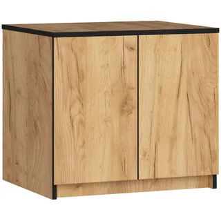 Akord Schrankaufsatz für Kleiderschrank S60 Eiche Craft 60 cm 2 Türen 2 Ebenen B60 x H55 x T51 cm