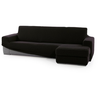 SOFASKINS® super elastischer Chaise Longue überzug, Sofabezug Kurze rechte Armlehne, Sofa überzug atmungsaktiv, bequem und langlebig, Kompatible Abmessungen des Sofas (210-340 cm), Farbe schwarz