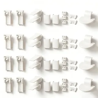 48 Plissee Ersatzteile Set Fenster, Klemmträger Halterung ohne Bohren | Klemmfix Spannschuhe, verstellbare Befestigung, Fensterrahmen Montage, 4 Kits Zubehör, Verspannte Wohnraum Scheibe