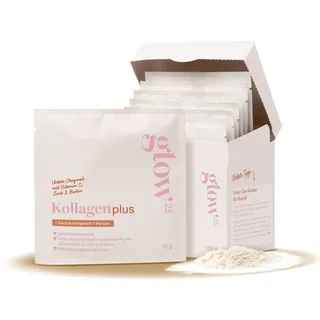 Glow25 Glow25® Collagen Plus Sachets [10 Stück] - Kollagen Hydrolysat mit Vitamin C, Zink und Biotin - Peptide Typ 1 und 3 - Gute Löslichkeit