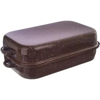 Orion BROWN Emaille-Backform mit Deckel Auflaufform zum Fleischbraten 46x27,5x14,5 cm x 27,5 cm x 14 cm