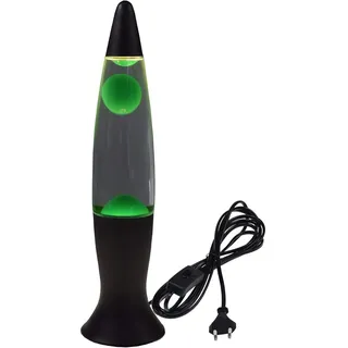 ChiliTec Lavalampe 40cm Dekoleuchte mit 1,5m Kabel mit Schalter 230V inkl. Leuchtmittel - Stimmungslicht Tischleuchte Grün Schwarz