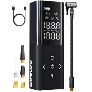 AP150 Fahrradpumpe Elektrische Luftpumpe, 3x Schneller Mini Kompressor 6000mAh 150 PSI Autoreifen Akku Luftpumpe mit Digitaler Doppelwertanzeige Smart-Akku Kompressor für Auto Motorrad Fahrrad Bälle