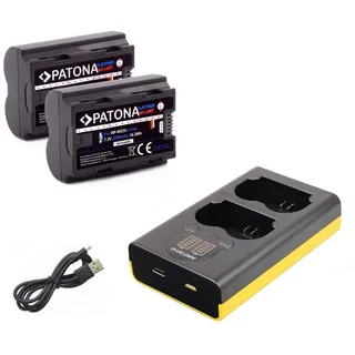Patona 2x Platinum Akku für Fuji FinePix NP-W235 Kamera-Akku Ersatzakku Kamerakku 2250 mAh (7,2 V, 2 St), XT-4 XT4 Fujifilm NPW-235 NPW235 + Ladegerät