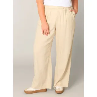 Base Level Curvy Yula Loose Fit Leinenhose Beige 52