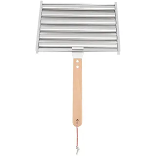 Ejoyous Hot Dog Roller Grill, Wurstroller Grill Abnehmbarer Würstchen Roller Grill mit extra langem Holzgriff für 5 Hot Dogs Miniwürsten Bratwürsten Taquitos (Mittel)