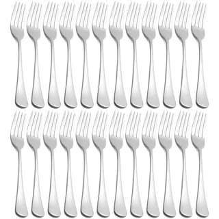 Tafelgabeln, Edelstahl, Tafelgabel, Set mit 24 Stück, hochglanzpoliert, Küchenbesteck-Set, 18,5 cm, Besteck-Gabeln, Geschirr, spülmaschinenfest, Esszubehör für Zuhause, Restaurant
