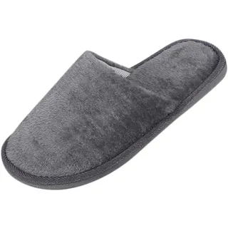 Rutschfeste Bodenschuhe für Schlafzimmer, Zuhause, warm, Winter, weiche Herren-Hausschuhe, Plüsch, Hausschuhe, Hasen-Hausschuhe für Herren, Größe 47, grau, 42 1/3 EU - 42 EU