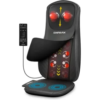 SNAILAX Upgraded Shiatsu Massagesitzauflage mit Wärme, Massageauflage für Rücken Nacken Schulter, Rückenmassaggerät mit Vibrationsmassage, Geschenke für Männer Frauen