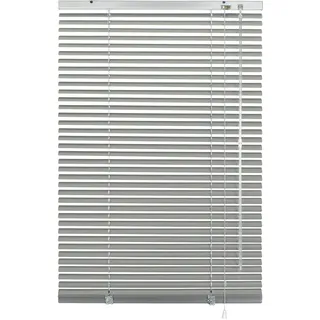 Jalousie Aluminium-Jalousie zum Klemmen, ohne Bohren, freihängend, Bestseller mit über 900 4,5-Sterne-Bewertungen, mit Klemmhalter silberfarben 150 cm x 175 cm