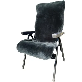 Heitmann-Felle Campingstuhl Lammfell-Auflage 540 Anthrazit,