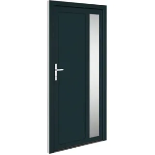 vidaXL Haustür, Tür mit Verstellbarer Scharniere, Eingangstür mit einem 5 Pilzkopfverriegelungen, Vordertür Wohnungstür, Anthrazit PVC