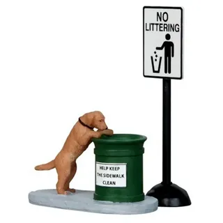 Lemax No Littering Set von 2 Figuren