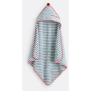Baby-badecape Petit Marin, Bio-baumwolle 100 x 100 cm Blau/Weiss Gestreift 100 x 100 cm