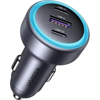 UGREEN KFZ-Ladegerät 3-Ports Zigarettenanzünder USB C PD 30W Schwarz