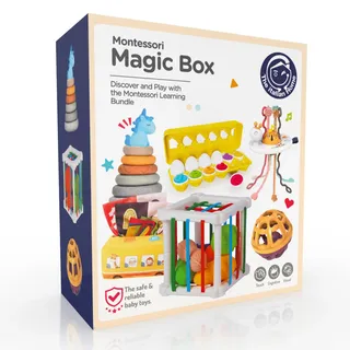 The Italian Home® Montessori Magic Box Spielzeug ab 6 Monate, 6+1 Set Montessori Baby lernspielzeug ab 6 Monate - Montessori Spielzeug Baby