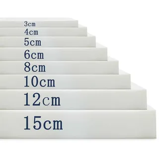 LUXUCURE Schaumstoff-Zuschnitt nach Maß, Polsterschaum, Ersatzschaumstoff für Sitzkissen in hoher oder mittlerer Dichte, zur Reparatur von Banke, Sofas, Fenstersitz-Kissen, Dicke 3CM