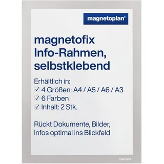 Magnetoplan Magnetrahmen selbstklebend Magnetofix silber A4, 2 St.