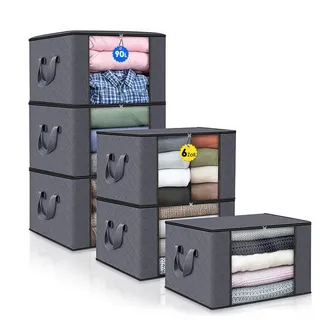 GLIESE Aufbewahrungstasche 6er Set Kleideraufbewahrung mit Reißverschluss Unterbettbox,Bettdecke (6-tlg)