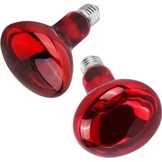 Reptilien Rotlichtlampe, 2 Stück Rotlichtbirne 100W, Reptilien Wärmelampe E27 Sockel Infrarot Wärmelampe Wärmelampe Terrarium Heizlampen für E...