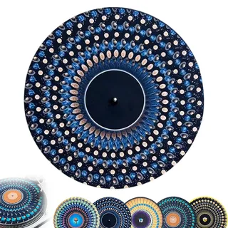 Animierte Zoetrope-Slipmat – 12-Zoll-Plattenspielermatte mit optischer Täuschung, Schallplattenspielermatte mit Zoetrope-Bewegungseffekt, kinetische visuelle Plattenspielermatte für DJs (A)