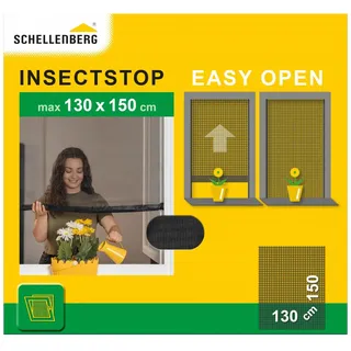 Schellenberg Fliegengitter Fenster Easy Open 130 x 150 cm Anthrazit