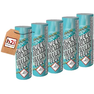 h2i Rauch Vulkanfontäne | 5 Stück | Tiffany Blau | 40 sek | Smoke Tube Rauchfackel Rauchtopf Rauchgenerator Rauchbombe mit dichtem kräftigem Rauch |B5| Ganzjahresfeuerwerk Kat 1