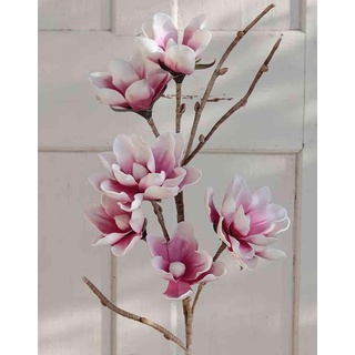 artplants.de Kunst Magnolia Birgitta, rosa-weiß, 110cm - Deko Magnolie/Textilblume