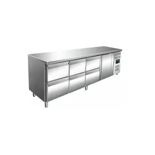 Saro Kühltisch 1 Tür + 3x2 Schubladen, KYLJA 4160 TN 323-10726 , Maße (L x B X H): 700 x 2230 x 890-950 mm