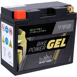 Intact Batterie Bike Power Gel Motorradbatterie GEL12-12B-4 10Ah (DIN 51015) YT12B-BS