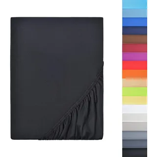 NatureMark Spannbettlaken Mikrofaser-Polyester 90 x 200 - 100 x 200 cm schwarz