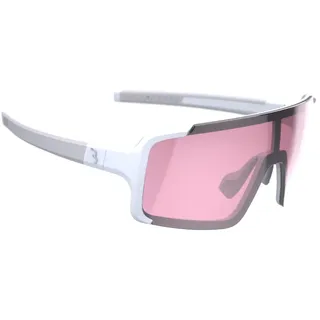 BBB Fahrradbrille Chester Narrow – Pinke Linse – Schmaler Schnitt – Mattweiß rosa|weiß NO SIZE