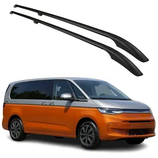 Omac 2022-2025 VW Multivan T7 Dachreling Dachträger Langer L2 Alu Schwarz 2 tlg