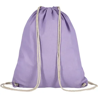 Turnbeutel - OEKO-TEX 100 zertifiziert | mit robusten Zugbändern | 38x46cm | Jutebeutel | Einkaufstasche | Rucksack | unbedruckt, lavendel